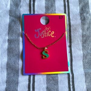 Justice S letter necklace